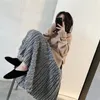 Gotic Long Black Knitted Skirt Women Winter Fringed Knit Irregular Autumn Korean Style Female Tassel High Waist 210421