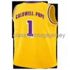 Niestandardowe Kentavious Caldwell-Pope #1 Swingman Jersey zszyte męskie koszulki koszykówki XS-6xl