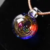 BOEYCJR Universe Glass Bead Planets Pendant Necklace Galaxy Rope Chain Solar System Design Necklace for Women 211123