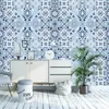 Wallpapers Blue Pattern Waterdicht Contactpapier Zelfklevend voor Keuken Badkamer Verwijderbare Teller Peel en Stick Wallpaper Decor