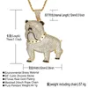 Hip Hop Cute Pet Dog Collana con ciondolo in oro placcato in argento con zirconi ghiacciati da uomo Bling Jewelry Gift