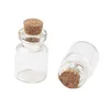 0.5ML 10X18X5MM Small Mini Clear Glass Cork Vials Bottle with Wood Stoppers/ Message Weddings Wish Jewelry Party Favors Bottles Tube SN3016