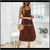 Mélanges de laine Manteaux d'extérieur Manteaux Vêtements pour femmes Vêtements Drop Delivery 2021 Boho Femmes Volants Lâches sans manches Vacances Polka Dot Print Midi Dres