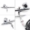 0,3 mm Dual Action Airbrush Spray Gun EU US-kontakt Luftkompressor Konst Konstmålning Manikyr Hantverk Spray Modell Luftborste Nail Tool 210719