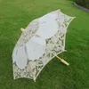 New Sun algodão bordado nupcial branco marfim battenburg laço guarda-chuva decorativo guarda-chuva para casamento