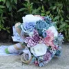 Fiori di matrimonio artificiali mazzi da sposa mazzi da sposa fatti a mano Fiori di seta rifornimenti sposa con bouquet di fidanzamento