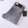 디자이너 브랜드 Mens Jeans 럭셔리 가을 기술 양털 Tracksuit 경량 스트레치 스키니 팬츠 패션 비즈니스 레저 블랙 바지 최고 품질 플러스 사이즈 W42