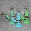 Silikon-Bong-Wasserpfeifen, Raucher-Bubbler, leuchten im Dunkeln, nicht aus Glas, Bohrinsel, Bongs, 14 mm Gelenk, Quarz-Banger-Schüssel