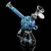 Glödande glasrör Dab Rigs Rökning Vattenrör Bong Hookah Tobak Bongs Dry Herb Portable Silicone Hookahs Oil Rig