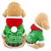 Hundkläder Pet Clothes Coral Cotton Hoodie för hundar Julbrev tryckt huva varma vintertoppar Rocken 20213285435