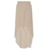 非対称の長さの女性フレアスカート361 210419を持つニースフォーエバーの夏のカジュアルな純粋な色のAラインスカート