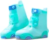 Couvre-chaussures imperméables pour bottes de pluie pour enfants, double couche de semelles antidérapantes avec élasticité et pliable pour garçons filles tout-petits