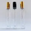 Opslagflessen potten 30 stuks van 10 ml vierkante glas etherische olie spuitfles gouden dop, zwarte cap spuit container reizen navulbare trans