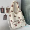 Вечерние сумки Холст Tote Shopper Сумка для женщин 2021 Мультфильм Печать Большой Женщина Хлопчатобумажная Ткань Плечо Торговая сумка Eco Beach Travel