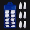 100 stks / doos Coffin Fake Nail UV Gel Polish Tool Manicure DIY Rood Blauw Helder Kunstmatige Nagels Kunstontwerpen met Detailhandel