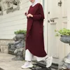 Femmes robe mode musulman automne élégant décontracté dame couleur unie pull à manches longues lâche 5XL robes Lugentolo