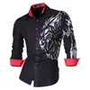 Jeansian Mäns Fashion Dress Shirts Casual Långärmad Slim Fit Tatoo Stylish Z030 210705