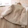 2022 Fall Winter Korean Boys Clothes For Girls Cardigan Granular Velvet Loose Lamb Velvet Warm Children's Jacket Coat For Girls 211023