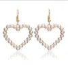 & Hie Jewelrywomens Pearl Hoop Earrings For Women Heart Long Circle Earring Fashion Jewelry Geometric Drop Delivery 2021 Prxpu