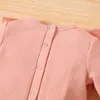 Jumpsuits solides de bébé fille doux 210528