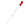 Pipette compte-gouttes en verre à tête en caoutchouc rouge Transparent, fournitures de laboratoire de 0.5ml/2ml/3ml avec ligne d'échelle