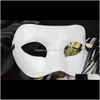 Festive Party Supplies Home & Garden Drop Delivery 2021 Mens Fancy Dress Venetian Masquerade Masks Plastic Half Face Mask Optional Multi-Colo