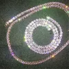 Moda Bling Cyrkon 4mm Naszyjnik Łańcuch Tenis Dla Kobiet Rose Gold Crystal Chain Naszyjniki Rapper Rock Jewelry