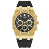 2021 Nouveaux hommes d'or d'affaires montre de mode Gentalmen montres de luxe noir silicone automatique montre-bracelet à quartz argent mâle horloge en gros et au détail casual reloj