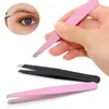 Professional Slanted Stainless Steel Eyebrow Tweezers Tools & Stencils