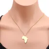 Afrika kaart ketting roestvrijstalen kaarten hanger kettingen gouden ketens hiphop mode sieraden voor vrouwelijke mannen wil en zandig