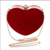 2021Trendy Lady Heart-Shaped Handbag Ladies Fashion Cosmetic Bag Evenskväskor Kopplingsväska