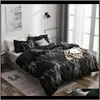 Couette marbrée de Style nordique printemps été lit King Size couette taie d'oreiller Kburc Lhoim