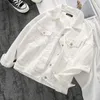 Women's Jackets Autumn White Denim Jacket Women Basic All Match Coats Korean Fashion Street Wear Black Jean Loose Casual Outwear 2022