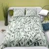 Conjuntos de ropa de cama Luxury 3d Modern Currency Impresión U.S.Con -RMB y Reino Unido Patrón de monedas de monedas Cubierta de almohada de almohada Funny Rich Men Funny