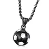 Creative sport football en acier inoxydable pendentif collier accessoires à la mode bijoux de mode vacances fan souvenirs cadeaux