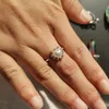 Anneaux de mariage Meajoe Mode Simple Cristal Ouvert Perle Coeur Autrichien CZ Femmes Fiançailles Bijoux Cadeau