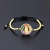 Bracelets porte-bonheur Design de mode couleur or vierge marie pour femmes luxe cuivre Zircon perles Bracelet fait main bijoux religieux
