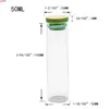 30x100mm Bottiglia di vetro da 50 ml con tappo in bambù Vasi in borosilicato alto bambù Glycyrrhiza Dolci Guarnizioni per alimenti