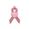 20 st/parti anpassad hänge rosa band bröstcancer medvetenhet strass emaljmedicinsk charm för sjuksköterska läkare gåva