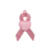 20 PZ/LOTTO Ciondolo Personalizzato Nastro Rosa Consapevolezza Del Cancro Al Seno Strass Charms Medici Dello Smalto Per Il Regalo Del Medico Infermiere