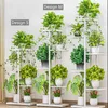 Multifunktion Avtagbar förvaringshylla järnkonst Växtinnehavare Hem Garden Flower Pot Organizer Vardagsrum Balkong Storage Rack 211112