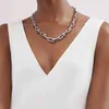 Collar de cadena de la forma de U simple de lujo para las mujeres la mejor calidad de la gota de metal collares de la marca original de la marca Z392