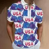 Herrpolos sommarskjorta 2021 National Stitching Color Print Shirts Brand Men kortärmade tees man kläder M-4XL