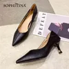 SOPHITINA Décolleté Donna Elegante Stampa Scarpe femminili fatte a mano Tacchi sottili e superficiali Punta a punta Due scarpe stile moda da donna AO92 210513