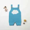 Baby Strampler Overall Jungen ärmellose weiße Wolke gestrickt geborene Mädchen Sommer Oberbekleidung Säuglingsspielanzug Kinder Overalls 210429