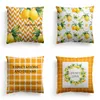 Pillow Case 18 x 18 Decorative Soft Throw Covers Lemon Lattice Rural Pattern Square Decorative for Sofa Couch Bed