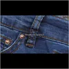 Dżinsy Odzież Odzież Drop Dostawa 2021 Moda Wiosna Casual Mens Business Blue Mid Waist Slim Fit Fit Boot Cut Semi-Flare Flare End Denim Pa