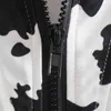 Letnie kobiety krowa wzór drukowania seksowny krótki zbiornik t koszula dorywczo kobieta bez rękawów szczupły uprawy t1515 210430