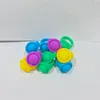 Anello da dito in silicone sensoriale Push Bubble Toy Anelli di colore caramella Giocattoli regalo di Natale per bambini Wholea39a243551307