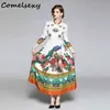 Хлопковое платье белый для женщин весна с длинным рукавом платье в стиле ретро стиль жемчужины вышитая бабочка среднее длинное платье 210515
